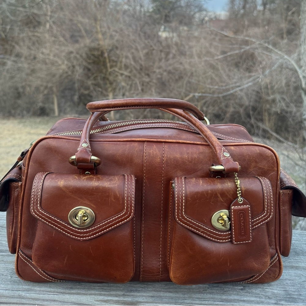 Coach Brown Gallery Legacy Turnlock Pocket Leather Bag 1808